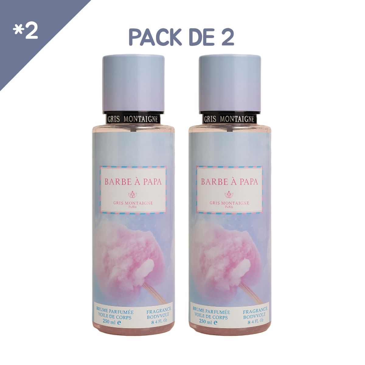 250ml * 2 Gris Montaigne - Barbe à Papa - Fragrance Brume