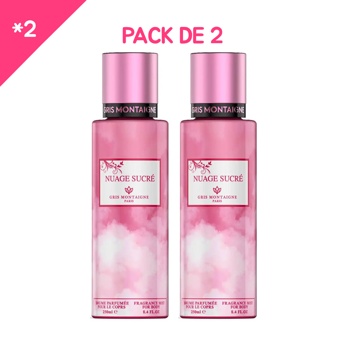 250ml * 2 Gris Montaigne - Nuage Sucré - Fragrance Brume