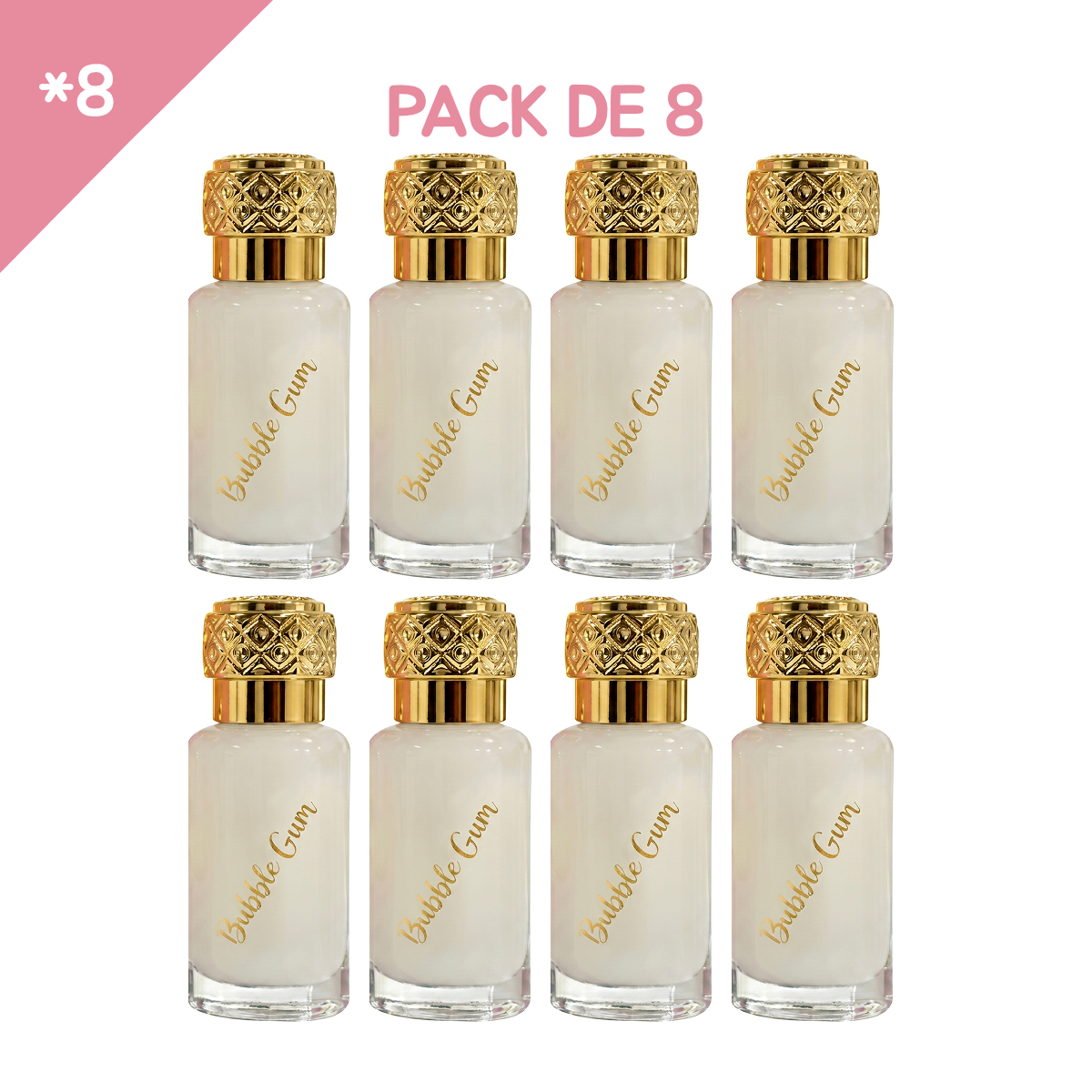 12ml * 8 Dubaï Flower - Musc Tahara Bubble Gum - Concentré de Parfum Mixte