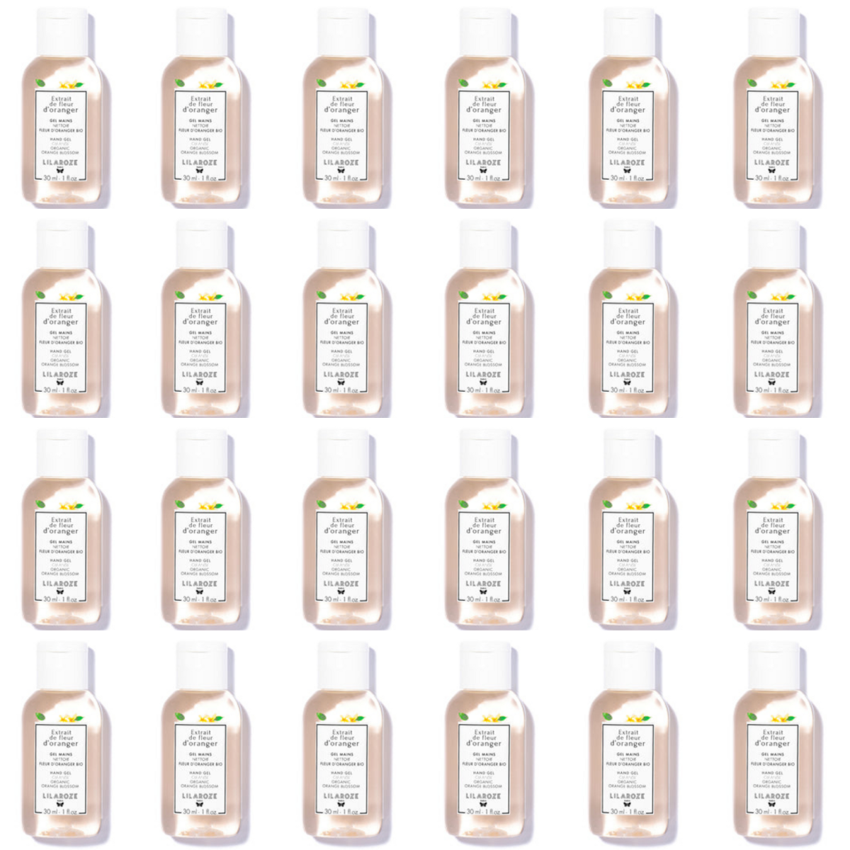 24 * 30ml Lilaroze Paris - Gel de Manos Limpiador Extracto de Fleur D'oranger
