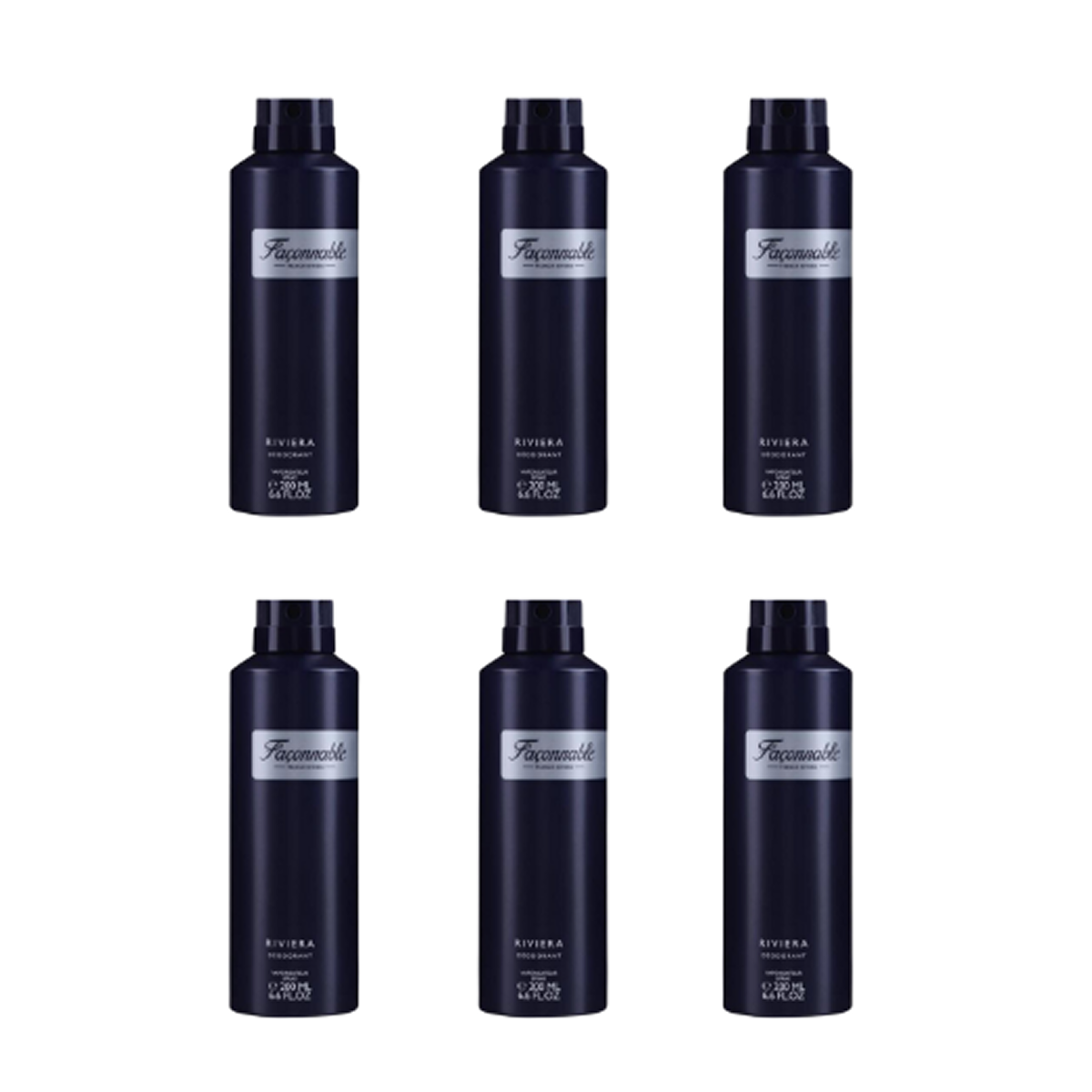 6*200ml Façonnable - Riviera - Desodorante para Hombre