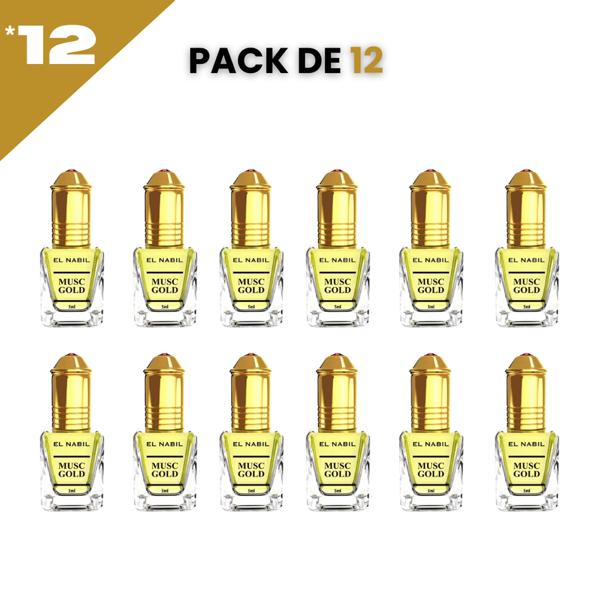 5ml el Nabil - Musc Gold - Parfum Concentré Sans Alcool