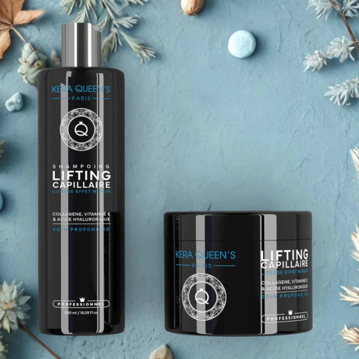 Kera Queen's - Duo Lifting collagène vitamine E & hyaluronique Shampoing 500ml + Masque 500ml