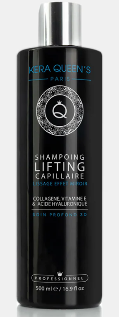 Kera Queen's - Collagene vitamine E & acide hyaluronique - Lifting Capillaire effet mirroire Shampoing 500ml
