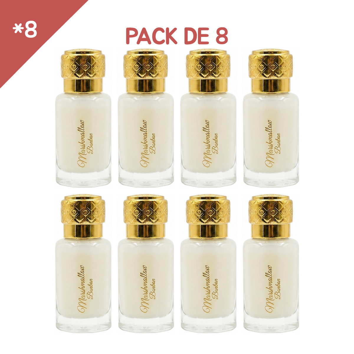 12ml * 8 Dubaï Flower - Musc Tahara Marshmallow Bonbon - Concentré de Parfum