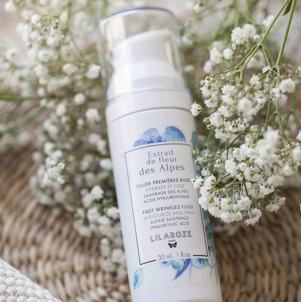 Lilaroze Paris - Fluido Primeras Arrugas Extracto Fleur Des Alpes Hidrata y Alisa Ácido Hialurónico