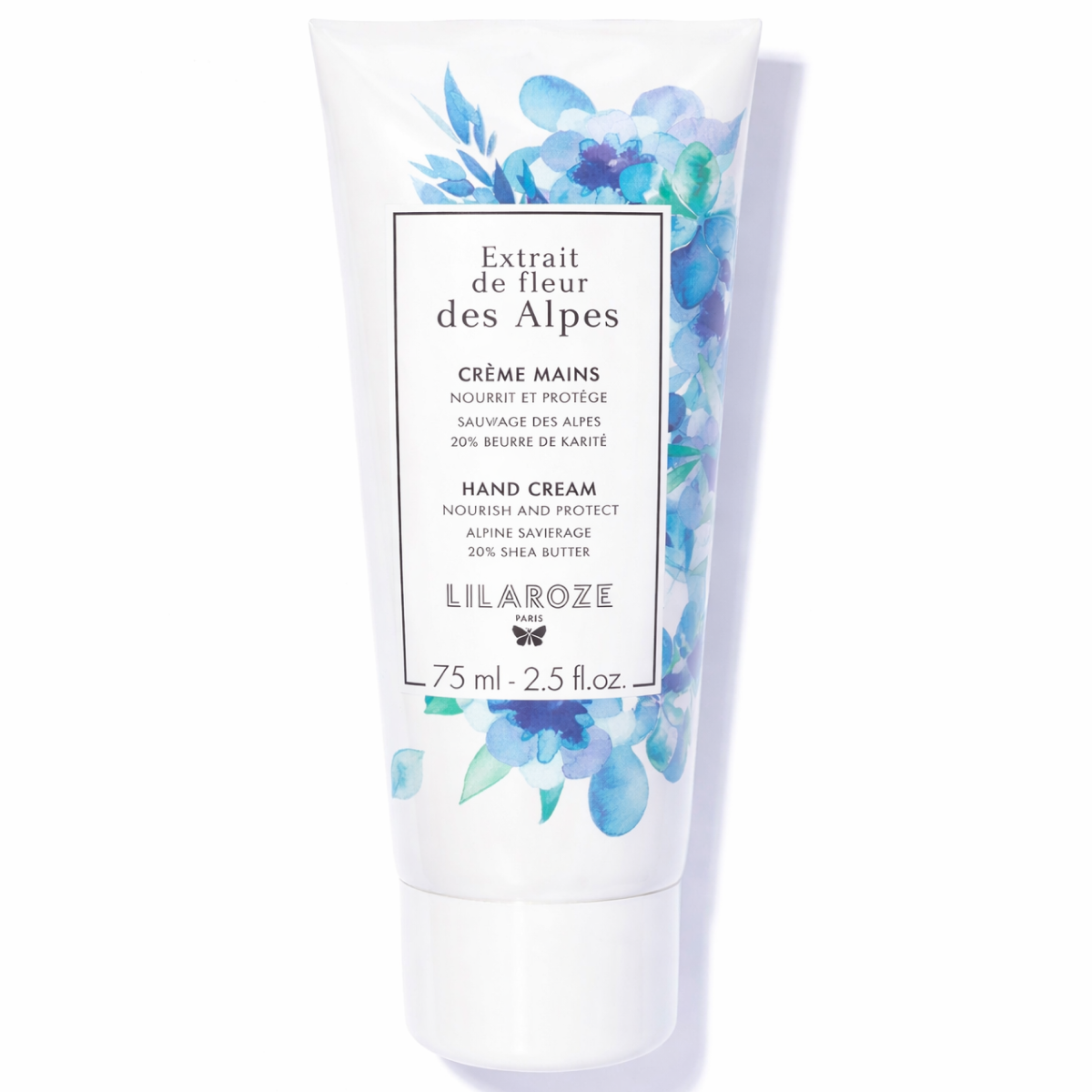 75ml Lilaroze Paris - Crème Mains Extrait de Fleur Des Alpes Nourrit et Protège