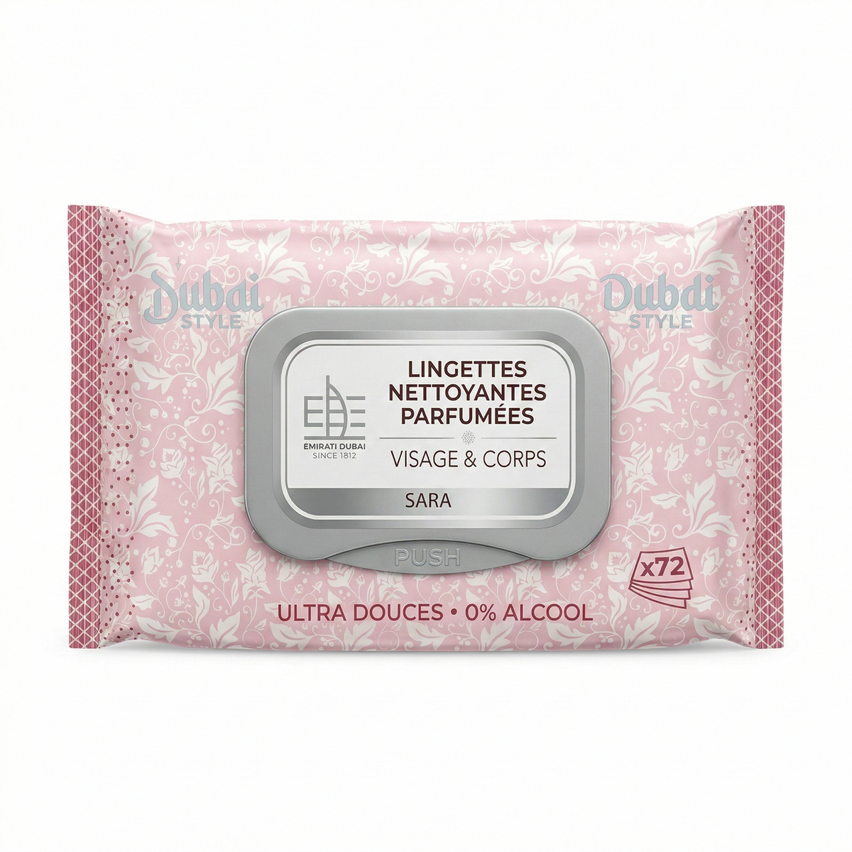 Dubai Style - Sara - Toallitas húmedas perfumadas Rostro et Cuerpo x72 Lingette