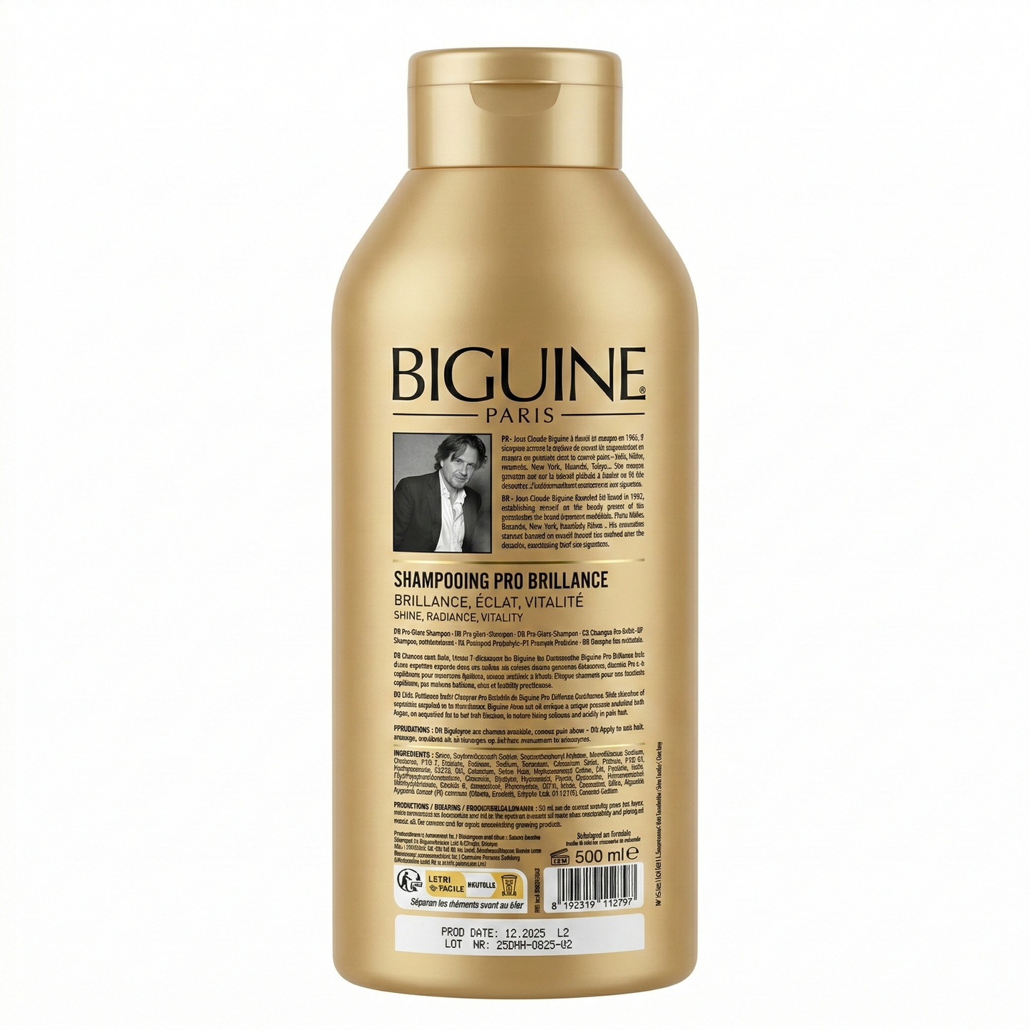 500ml Biguine Paris - Shampooing Pro Brillance Cheveux Sans Eclat Ternes