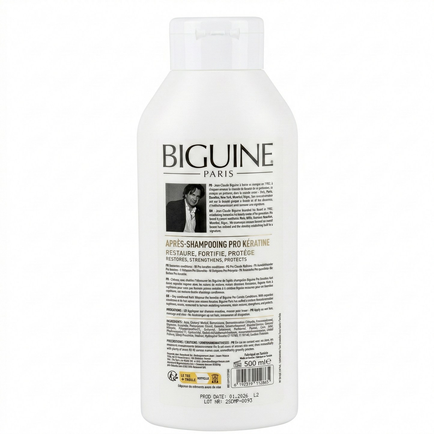 500 ml Biguine Paris - Pro Keratine - Apres-Shampooing Cheveux Secs Affaiblis