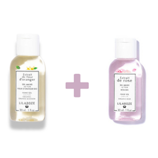 Lilaroze Paris - Lote de Gel de Manos Limpiador Extracto de Azahar + Gel de Manos Limpiador Extracto de Rosa