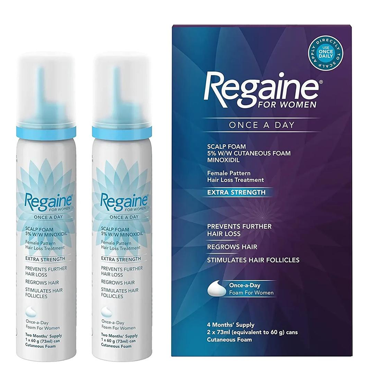2*73ml Regaine - Traitement de Cheveux pour femme 2*73ml 4mois D'utilisation