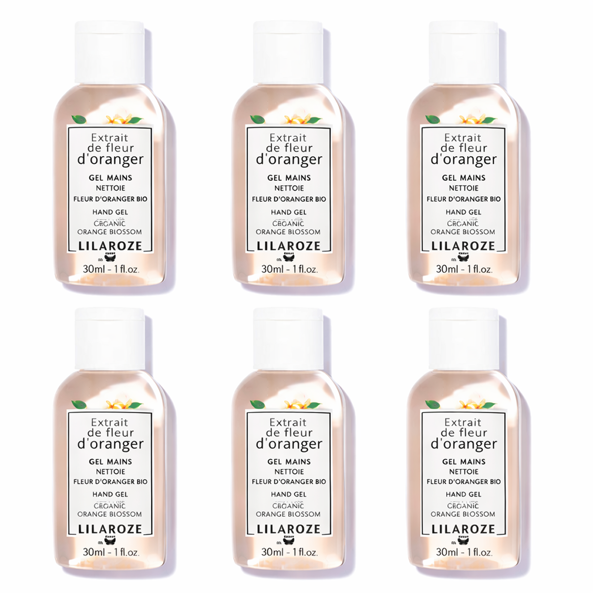24 * 30ml Lilaroze Paris - Gel de Manos Limpiador Extracto de Fleur D'oranger