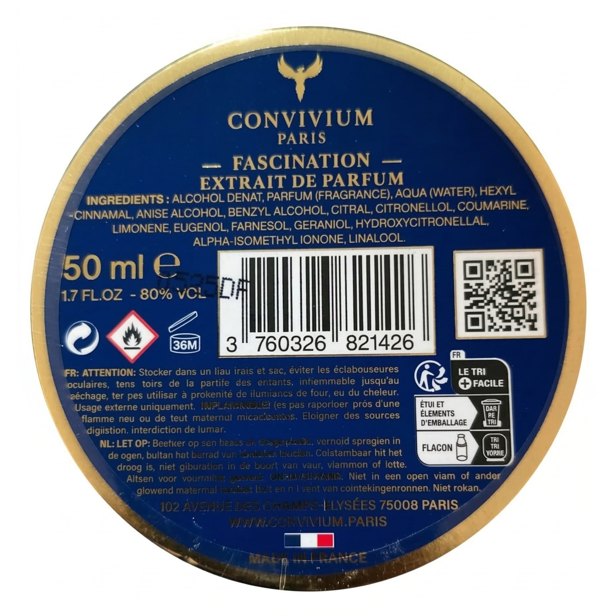 Convivium Paris - Fascination - Extracto de Perfume Unisex