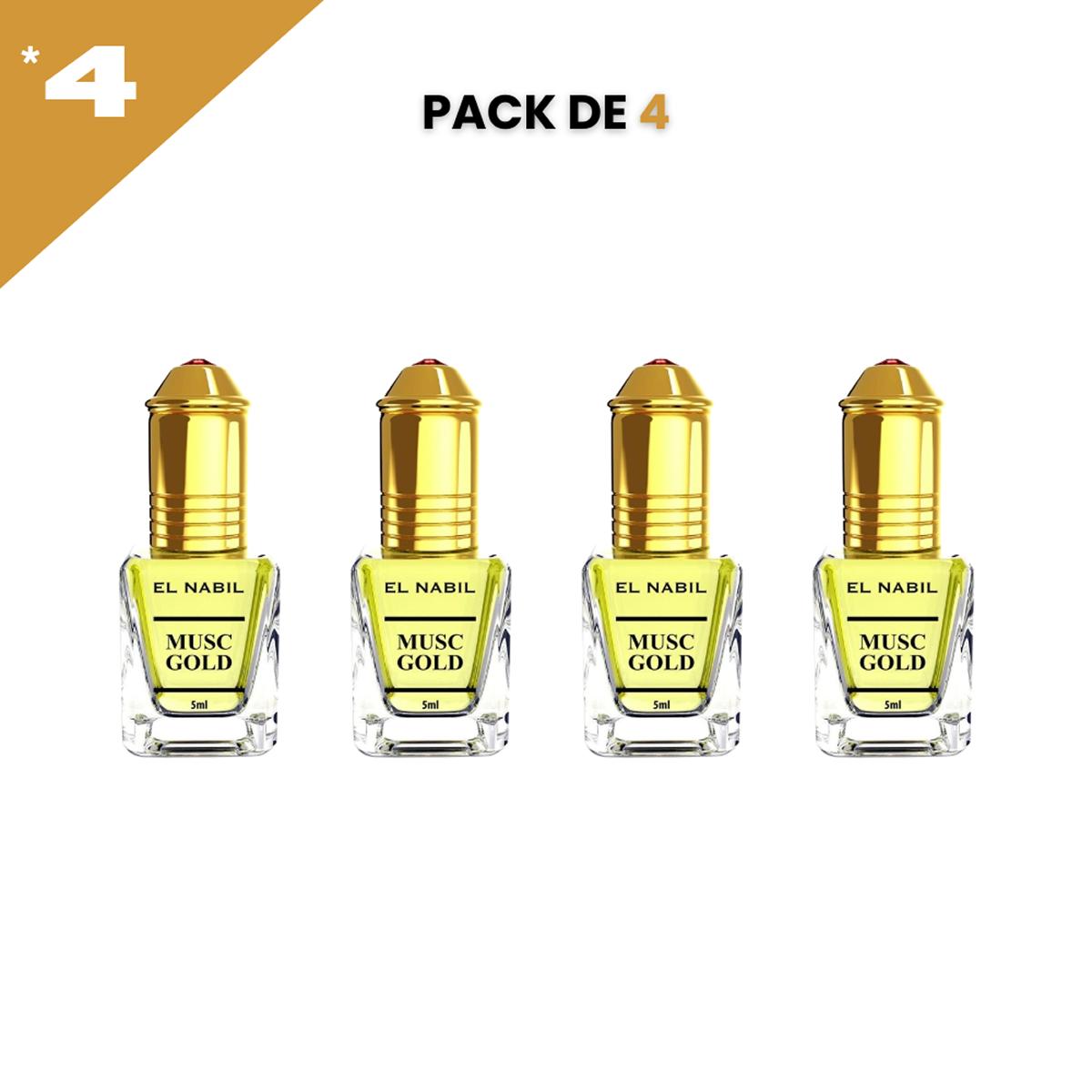 5ml el Nabil - Musc Gold - Parfum Concentré Sans Alcool