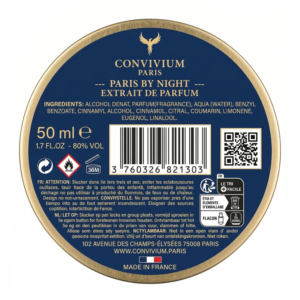 50ml Convivium Paris - Paris By Night - Extrait de Parfum