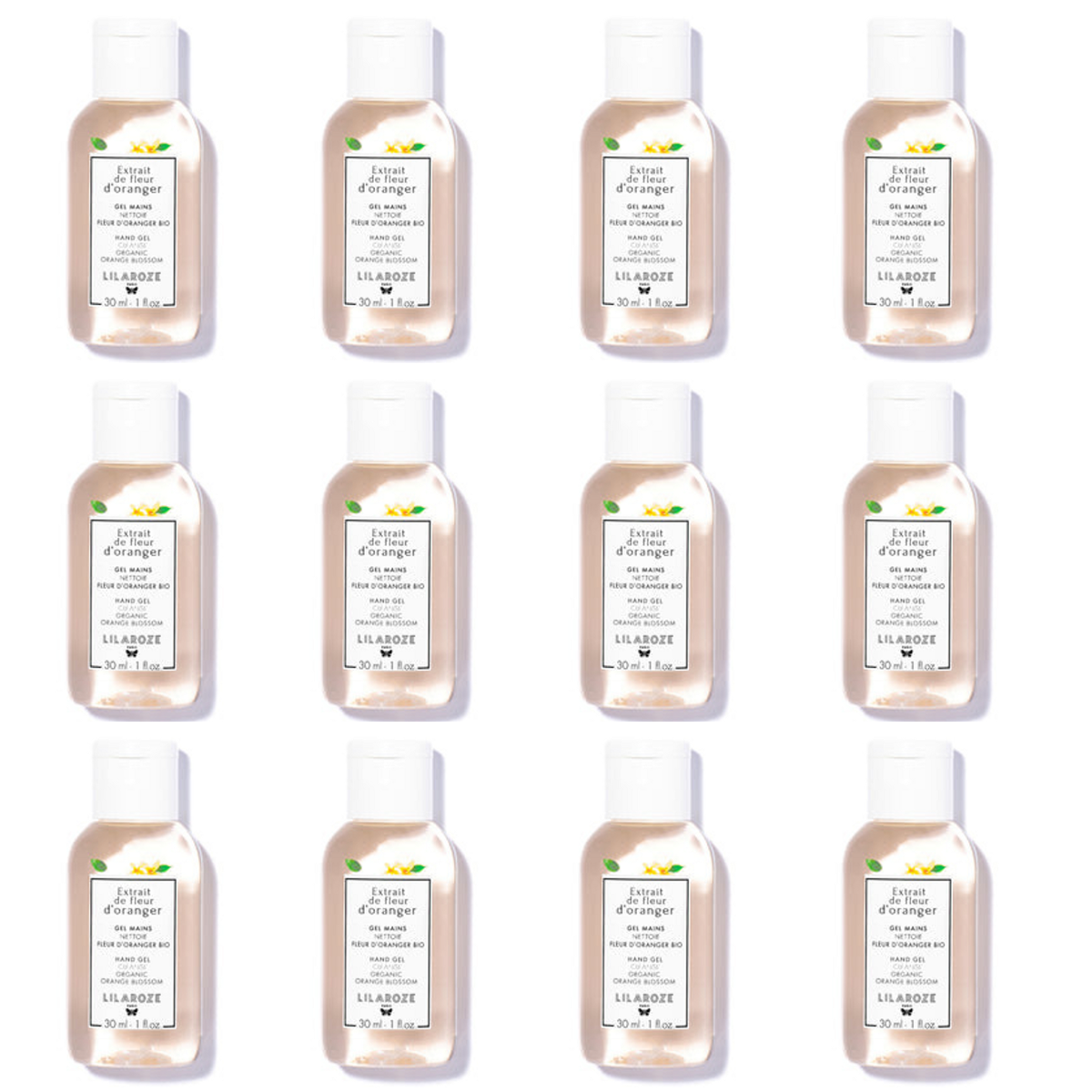 24 * 30ml Lilaroze Paris - Gel de Manos Limpiador Extracto de Fleur D'oranger