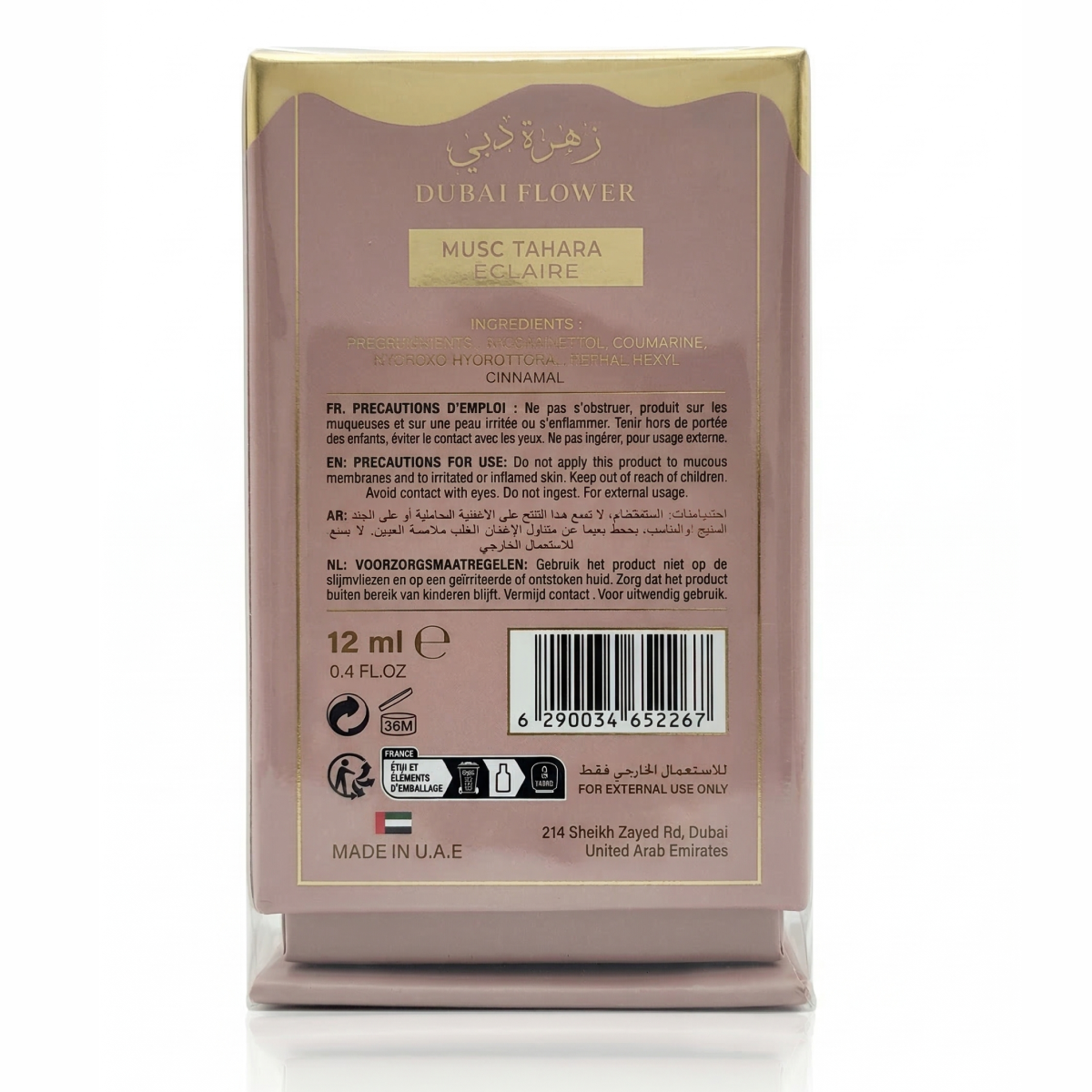 12ml Dubaï Flower - Musc Tahara Eclaire - Concentré de Parfum Mixte