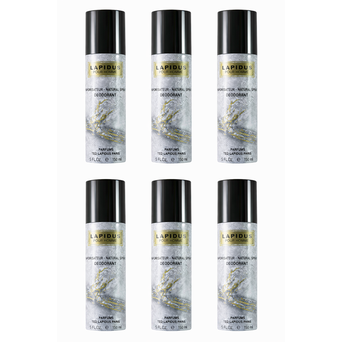 6 * 150ml Ted Lapidus - Lapidus - Desodorante para Hombre