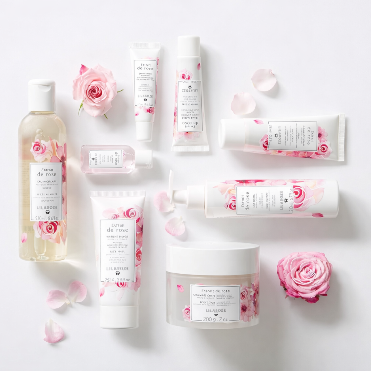 250ml Lilaroze Paris - Eau Micellaire Extrait de Rose Nettoie et Démaquille Bio