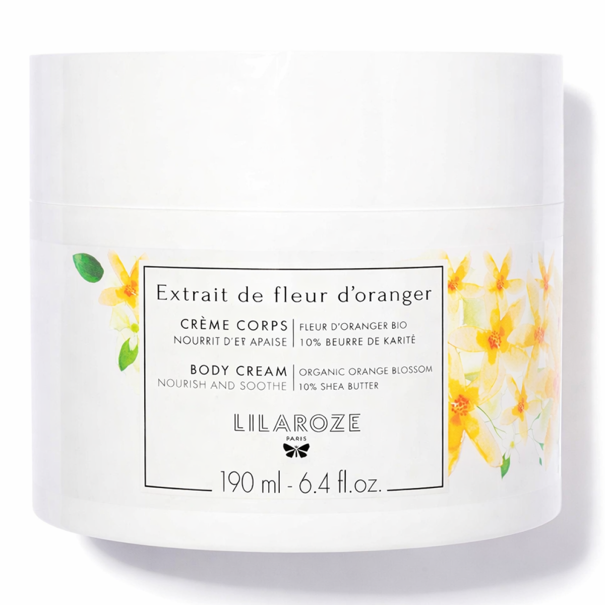 190ml Lilaroze Paris - Crème Corps Extrait de Fleur D'oranger Bio