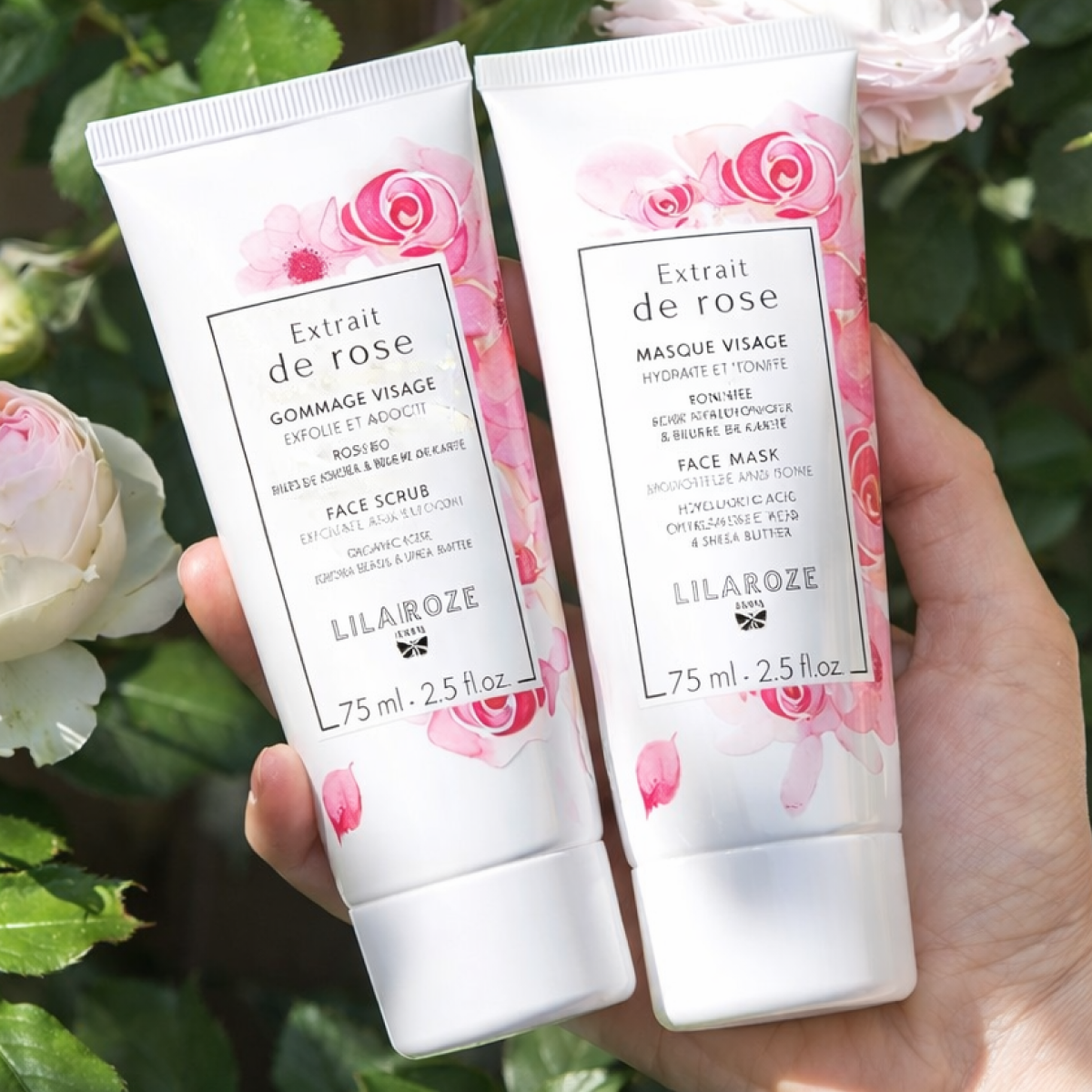 75ml Lilaroze Paris - Masque Visage Extrait de Rose Hydrate et Tonifie