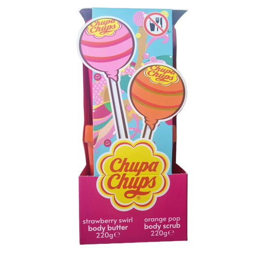 Chuppa Chups - Estuche Crema Corporel Strawberry Swirl & Exfoliante Corporel Orange Pop
