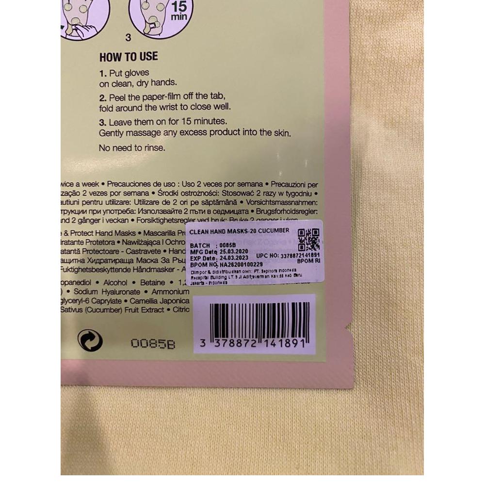 Sephora - Mascarilla de Manos de Pepino 92% Ingredientes De Origen Natural