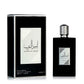Elegante frasco de Asdaaf Ameer Al Arab Eau de Parfum para hombre con detalles dorados y diseño de inspiración árabe.