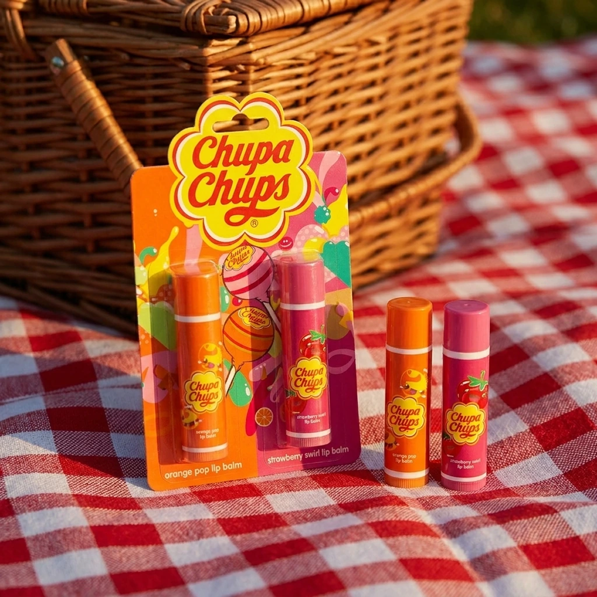 Chupa Chups - Orange Pop & Strawberry Swirl - Lip Balm