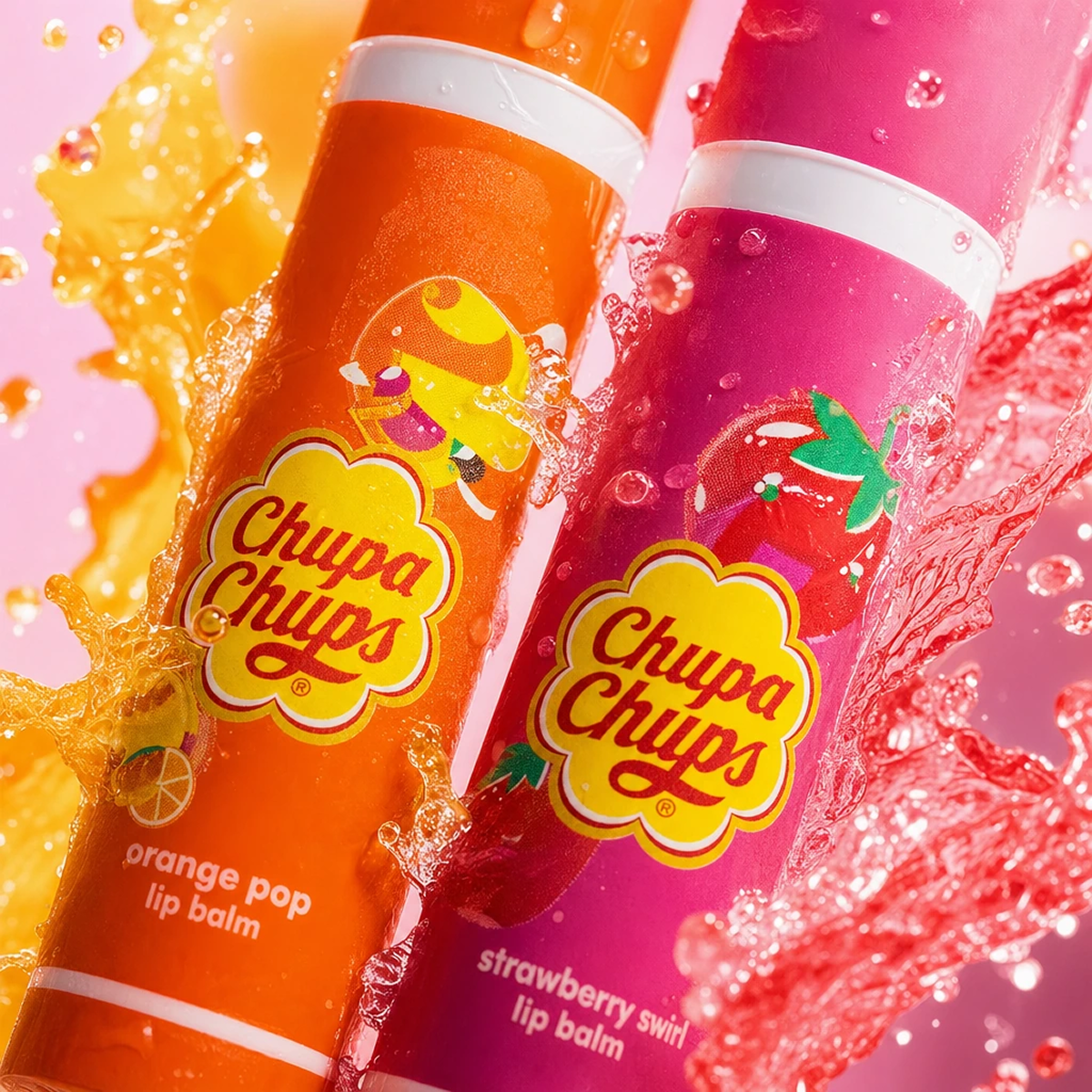 Chupa Chups - Orange Pop & Strawberry Swirl - Lip Balm