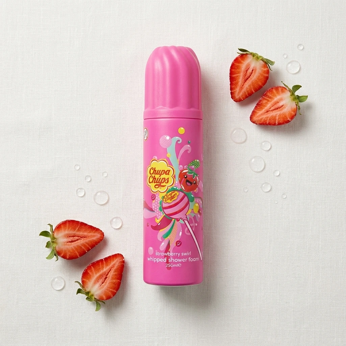 250ml Chupa Chups - Strawberry Swirl - Whipped Shower Foam
