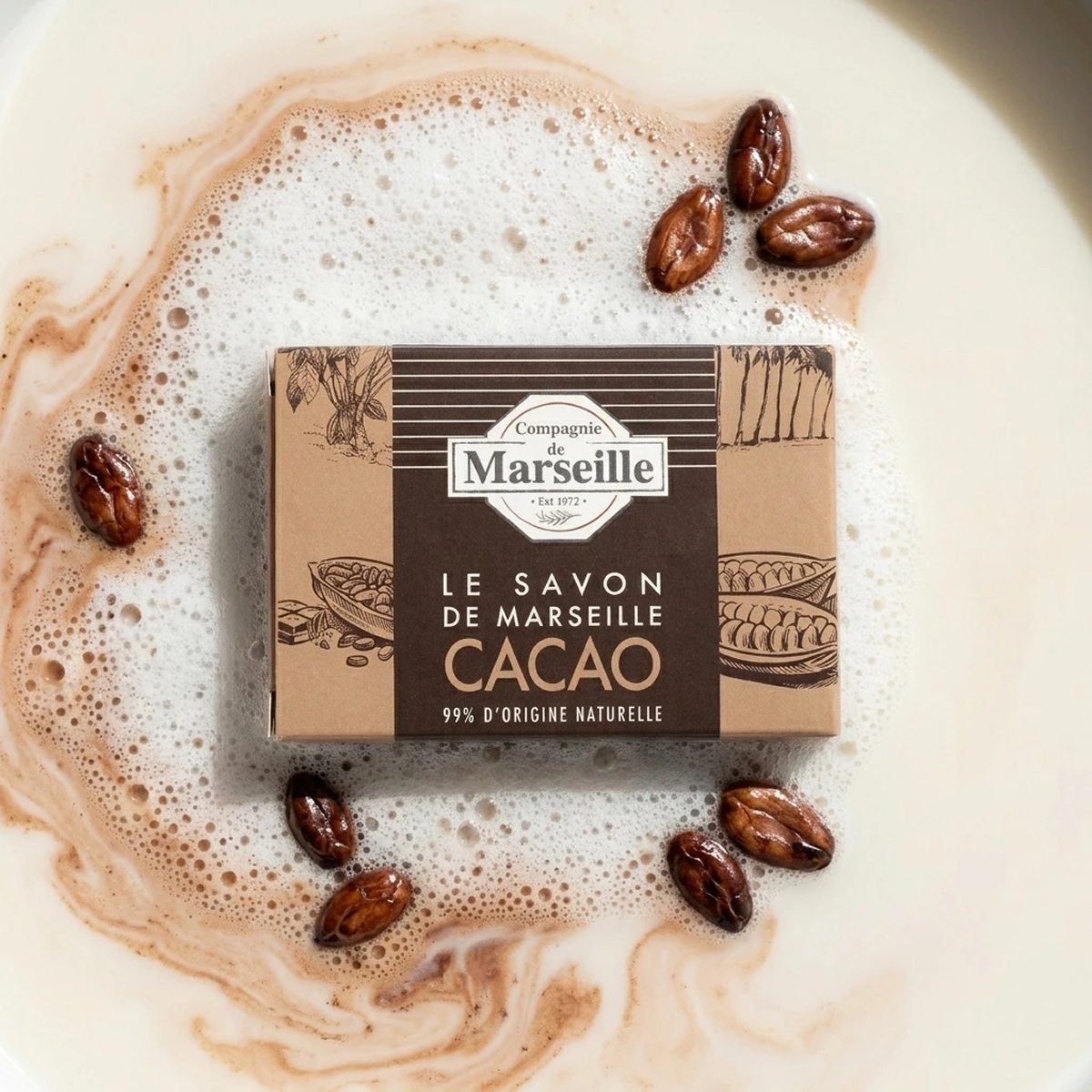 Compagnie de Marseille - Cacao - Savon de Marseille 99% d'Origine Naturelle