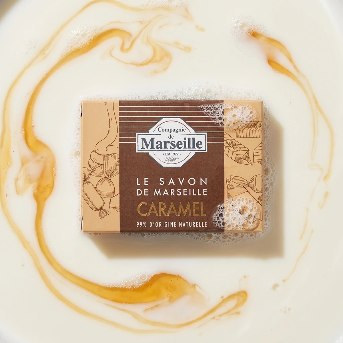 Compagnie de Marseille - Caramel - Savon de Marseille 99% d'Origine Naturelle