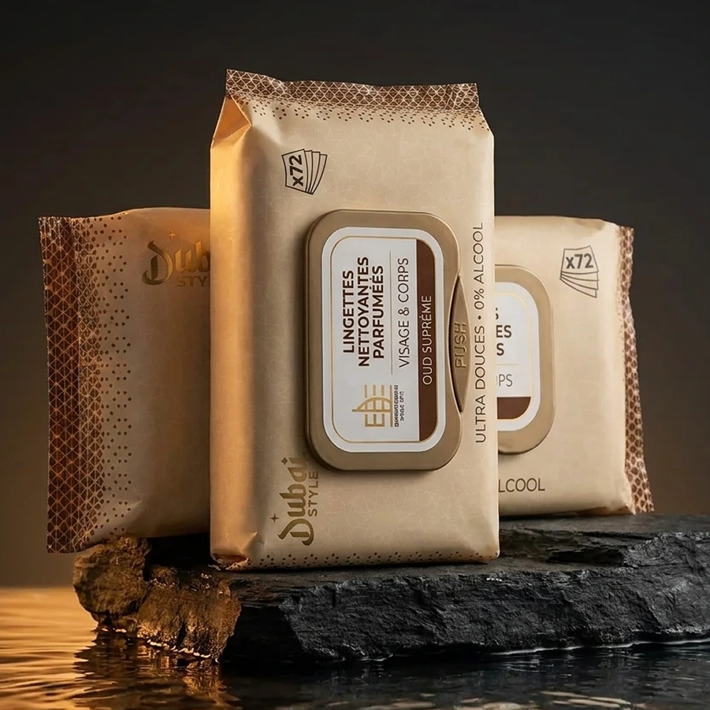 Dubai Style - Oud Sûpreme - Toallitas húmedas perfumadas X72 Rostro et Cuerpo