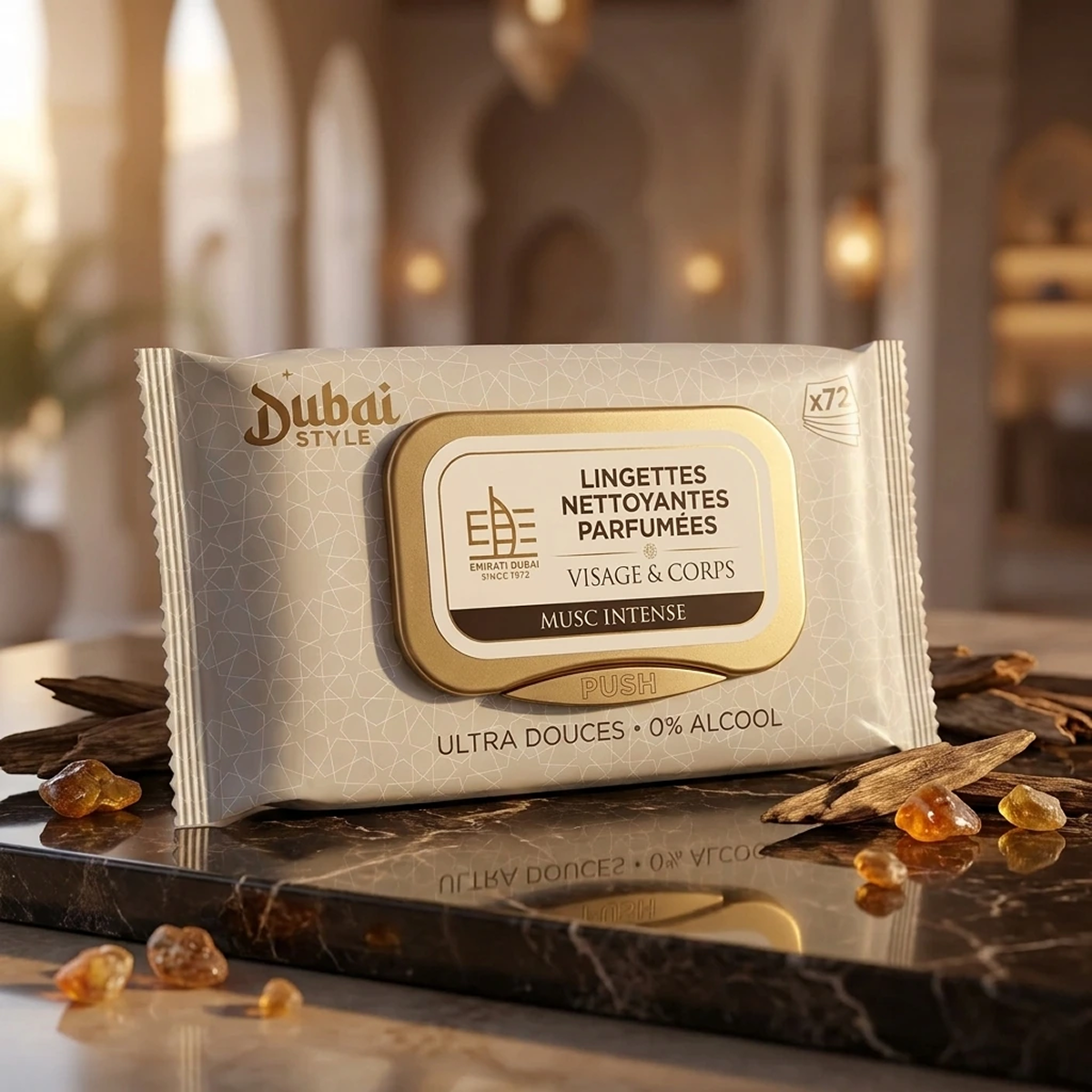 Dubai Style - Musc Intense - Toallitas húmedas perfumadas Rostro et Cuerpo X72