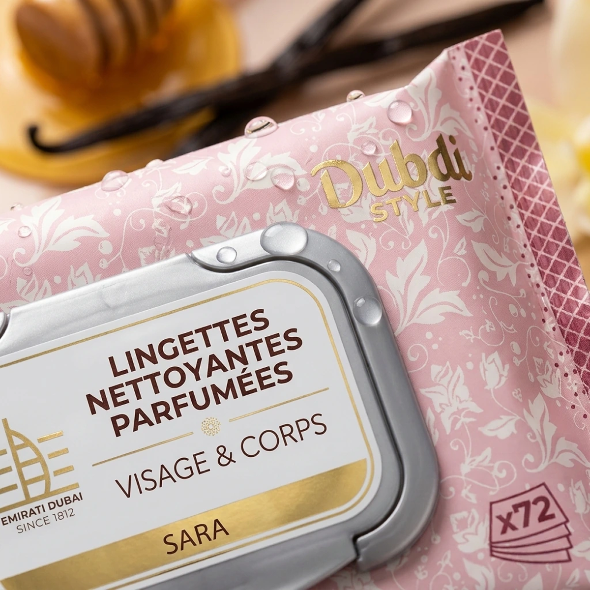 Dubai Style - Sara - Toallitas húmedas perfumadas Rostro et Cuerpo x72 Lingette