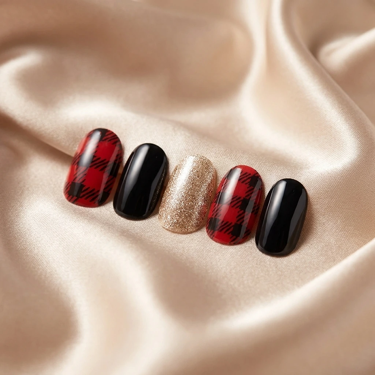 EDGE U - Red Blanket Check - Bandes pour Ongles