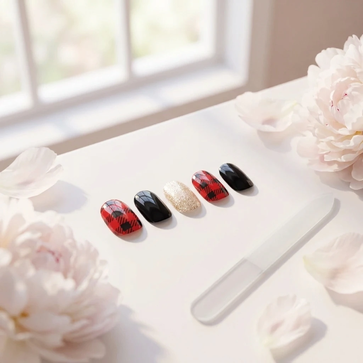 EDGE U - Red Blanket Check - Bandes pour Ongles