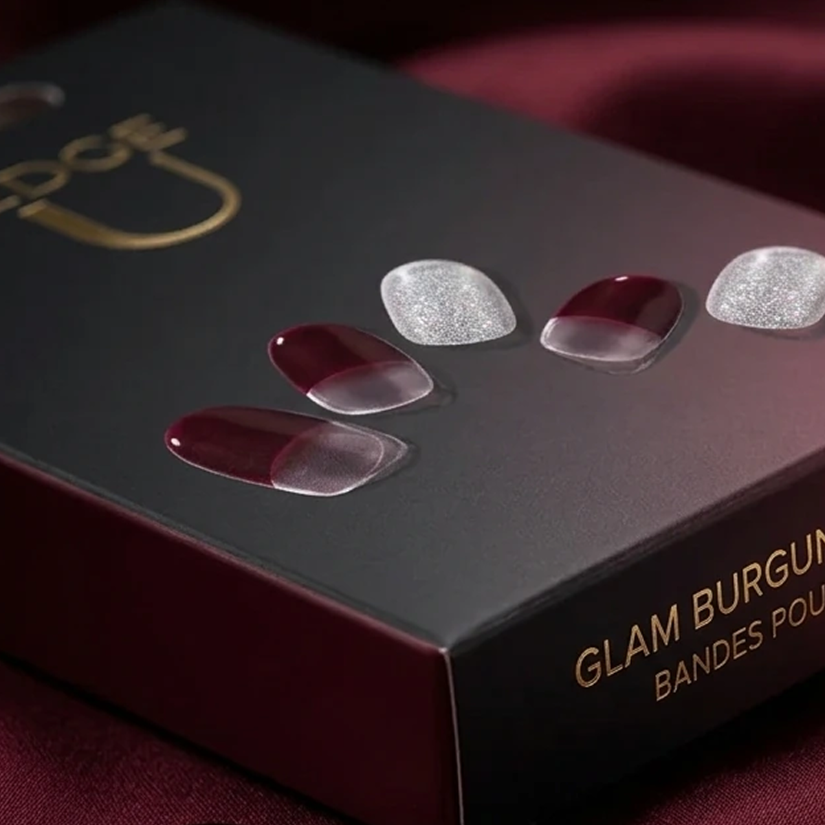 EDGE U - Glam Burgandy French - Bandes pour Ongles