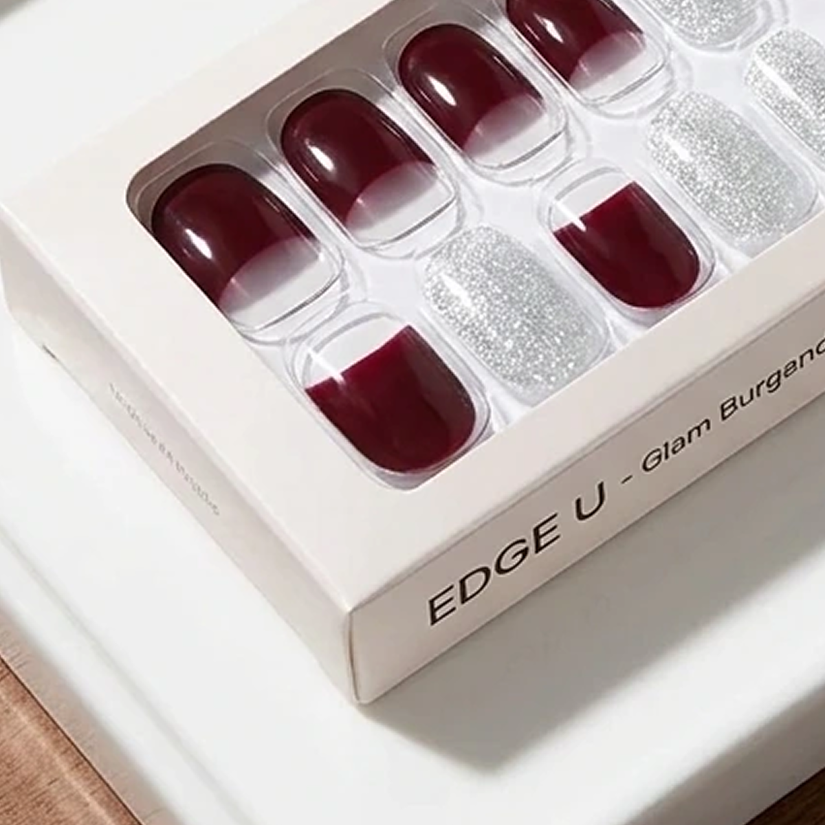 EDGE U - Glam Burgandy French - Bandes pour Ongles