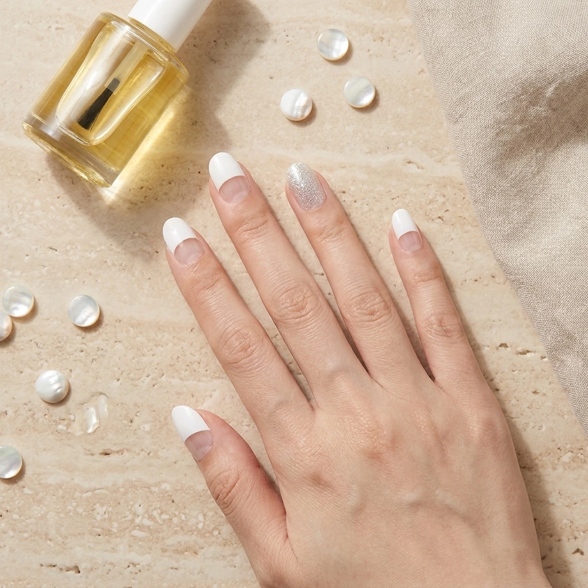 EDGE U - Glam White French - Bandes pour Ongles