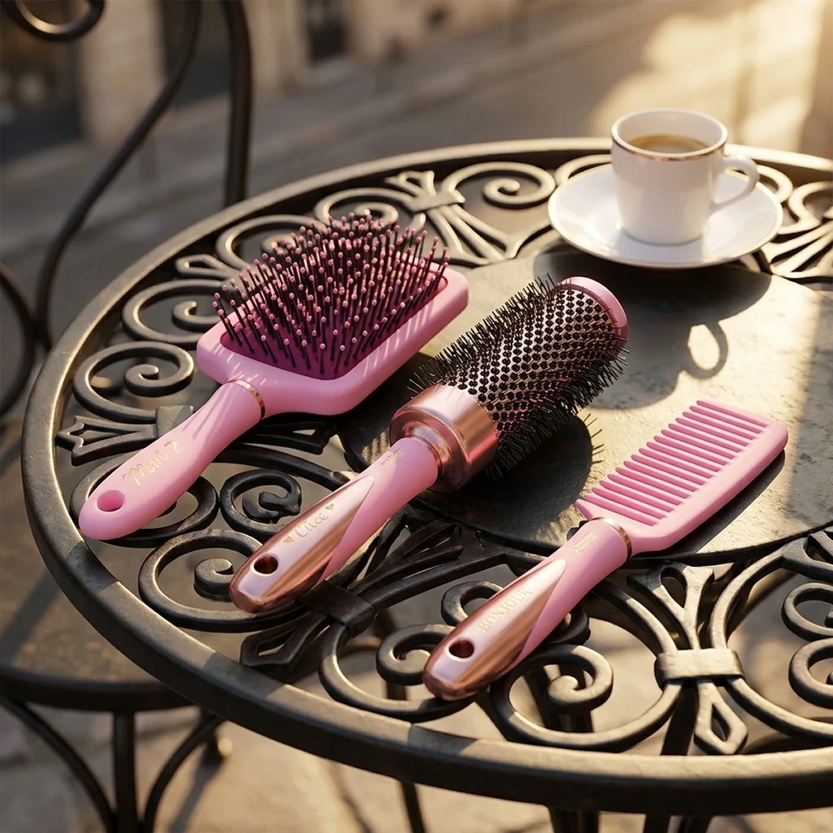 Emily in Paris - Hair Care Trio - Round Brush, Paddle Brus & Comb