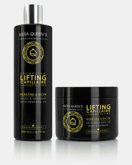 Kera Queen's - Duo Lifting Kératine & Ricin Shampoing 500ml + Masque 500ml