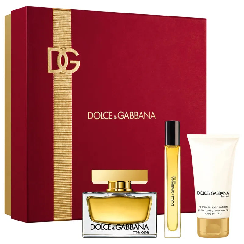 Dolce & Gabbana - Set de Regalo For Her The One para Mujer - Eau De Parfum The One 75 ml + Loción Corporal 75ml + Travel Spray 10 ml